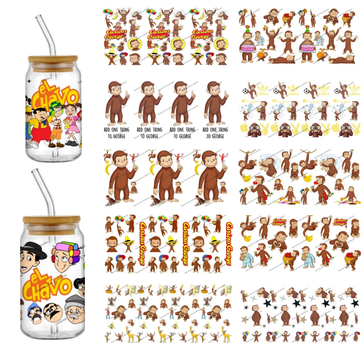 Rdta Tank Glass - Funko Curious monkey George 16oz Libbey