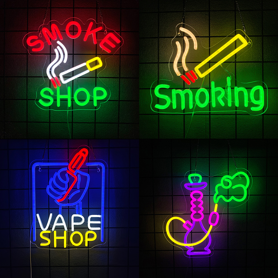 Vaping Store - Smoking Neon Sign For Wall Decor,Light