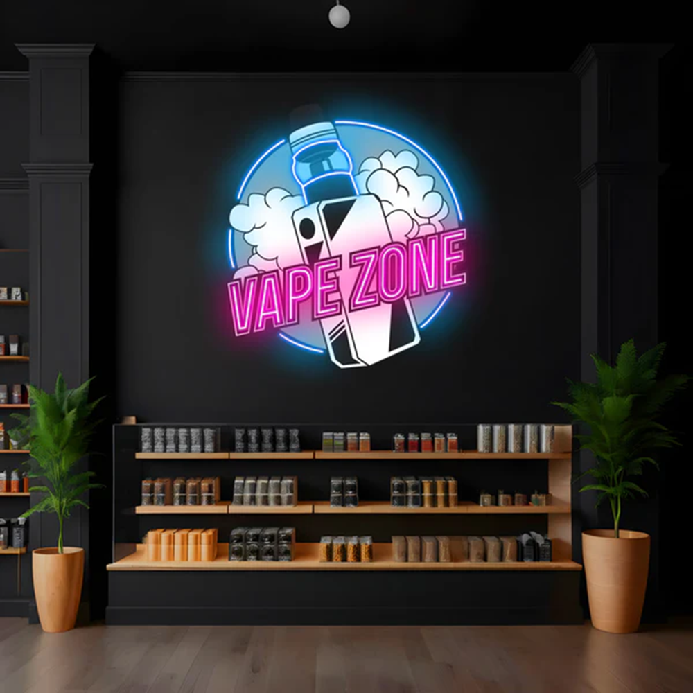 Vaping Store - Cigarette Vape Neon Sign, Open Vape