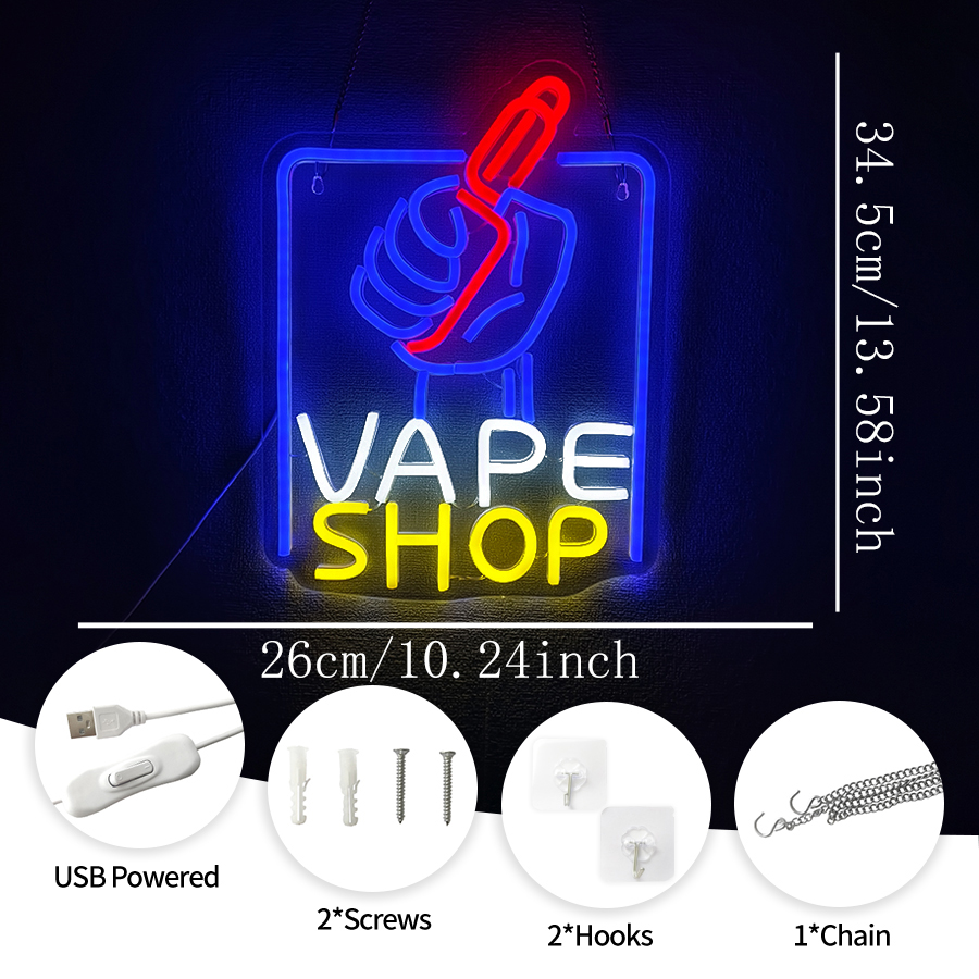 VAPE Shop Neon Sign for Smoke  - Vaping Store 评论和价格