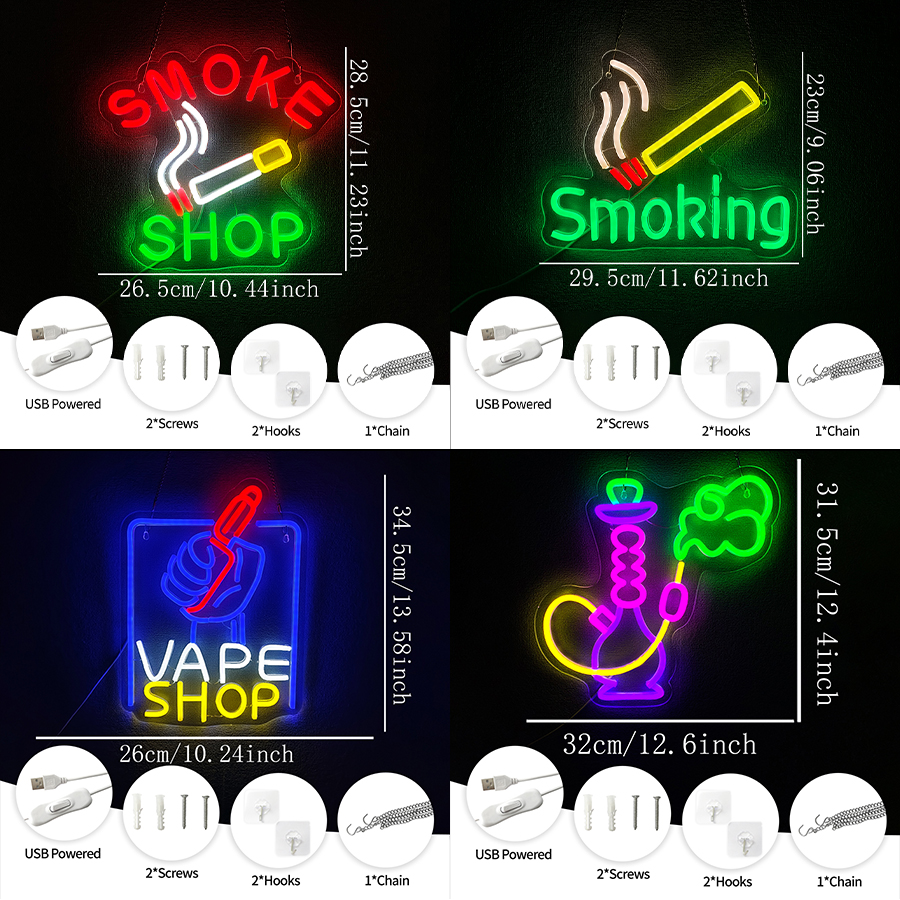 Smoking Neon Sign For Wall Dec - Vaping Store 评论和价格