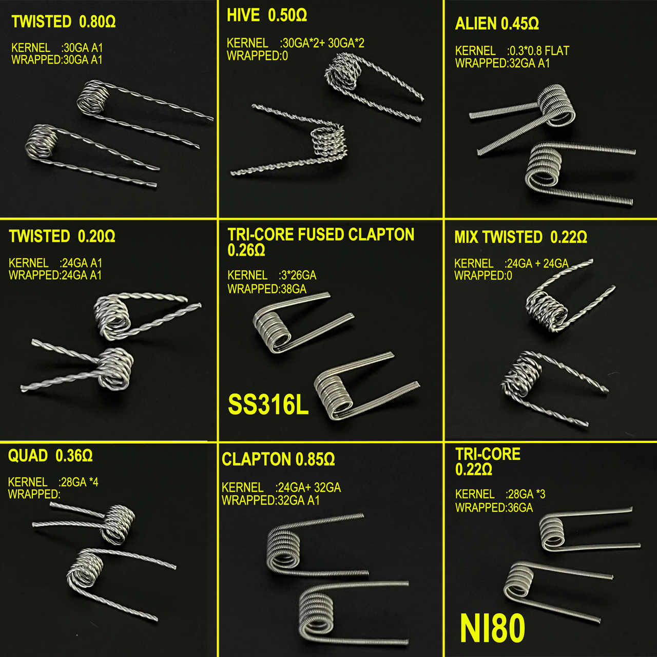 Spring Resistance ID 3.0mm 0.2 - Clapton Wire Pre Built 评论和价格