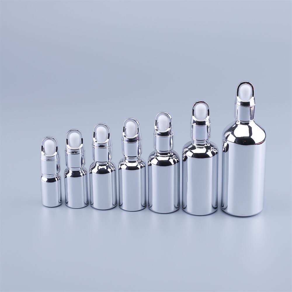 10PCS 5 -100ml UV Silvery Glas - Juice Bottle Dropper 评论和价格