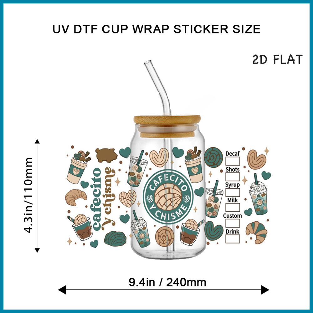 Cafecito Y Chisme UV DTF Cup W - Rdta Tank Glass 评论和价格